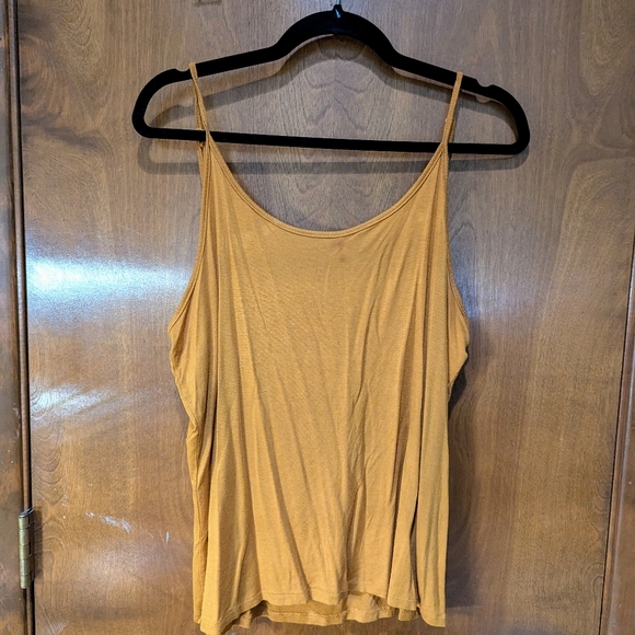 Grace Elements mustard lace back asymmetric tunic blouse size XL - Picture 3 of 16
